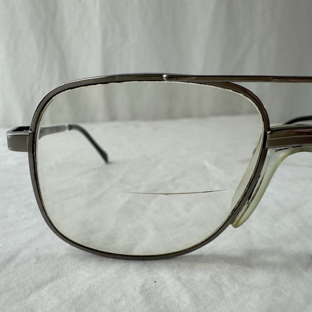 Luxottica Vintage Natural Silver Aviator Sunglasses Eye Glasses Frames 54-19 140 - Picture 4 of 14
